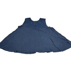 Free People Black Embroidered Floral Mesh Lace Sleeveless Swing Tank - Small